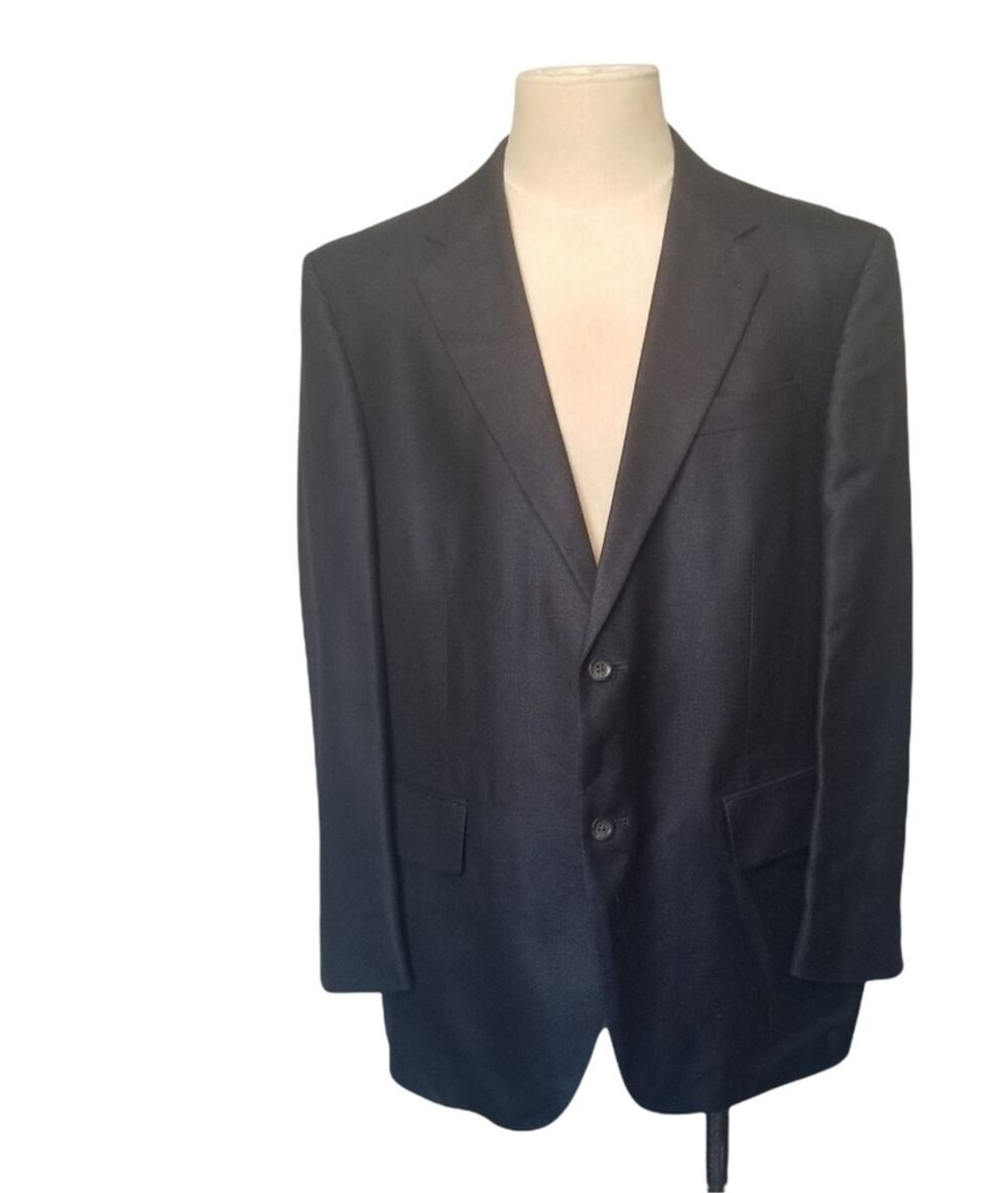 Oscar De La Renta 44R Navy Blue Single Breasted Sport Coat / Suit Jacket
